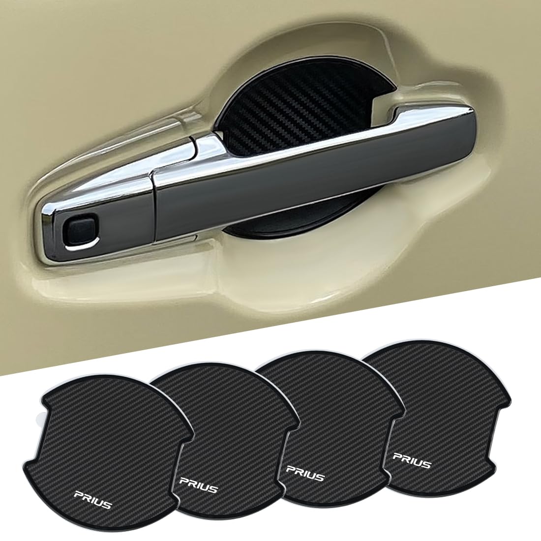 

Prius Door Handle Improved Car Door Knob Compatible with Prius 60 50 40 30 and 20 Protective Car Paint Easy TPU Material with Carbon Fiber Stylish and