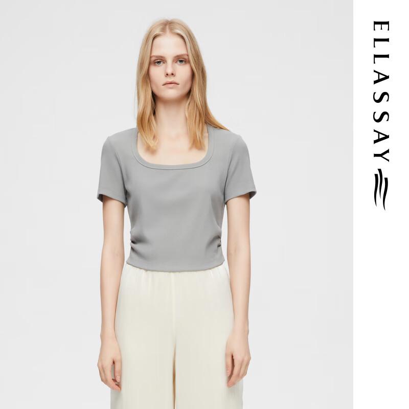 ELLASSAY Women s Elegant Pleated Short T-Shirt XS