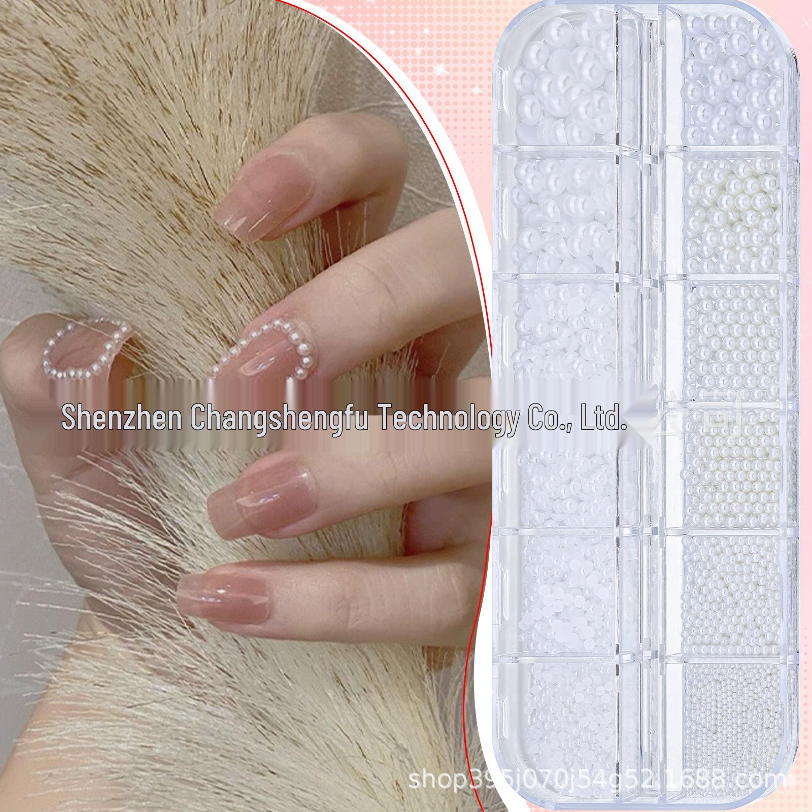 Japanese Style Pearl Nail Art Decoration Box - Mixed Sizes