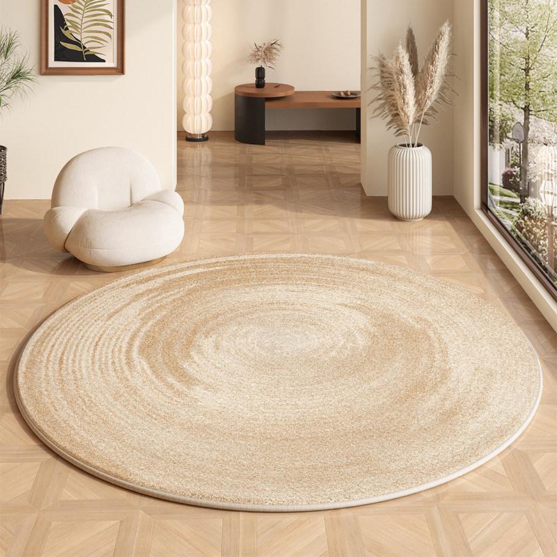 Cremefarbene Teppiche für das Wohnzimmer, Leichter Luxus, Schlafzimmerdekoration, Plüschteppich, Flauschiger Weicher Runder Teppich, Einfache Haus Bodendämmmatte Verdickt