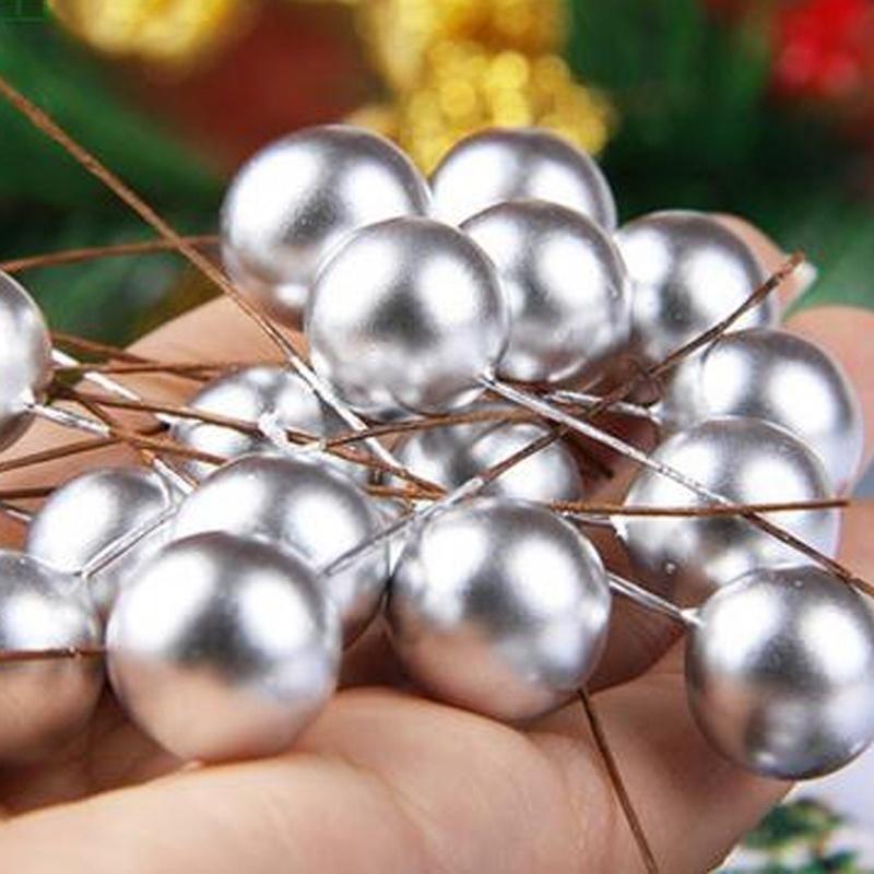 50Pcs Christmas Artificial Red Berry Ornament Decoration Accessories