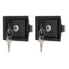 2 Pcs RV Handle Latch Carbon Steel Zinc Alloy Embedded Panel Toolbox Cabinet Lock for Trailers Car