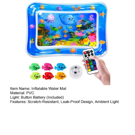 Kocia Podkładka Świecąca Dmuchana Mata Wodna Mata do Zabawy z Wbudowanymi Koralikami Błyskowymi Światło Otoczenia Gra Wizualna Nocna Zabawka dla Zwierząt