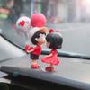 Cartoon Resin Couples Figurine Cute Lovers Balloon Ornament for Car Dashboard Office Desktop Home Decor Lovely Kiss Miniatures