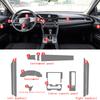 For Honda Civic Interior Center Console trucment Air Panel Steering Wheel Panel Tpu transparent Anti- Scratch Protective Film