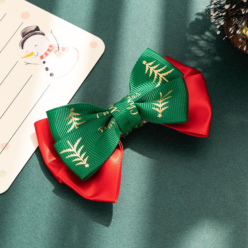 1PCS Christmas Children's Red Bow Hairpin Princess Versatile Back Head Hairpin Girl Top Clip New Year Girl Headwear