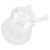 Yinhing 245ml   Honey Jar, Transparent Beehive Shaped Honey Jar with Dripper Stick, Beehive Design Pot for Storing and Dispensing Honey