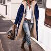 Slim Fit Double Sided Hooded Cotton Cardigan Jacket Long Sleeve Solid Color Coat