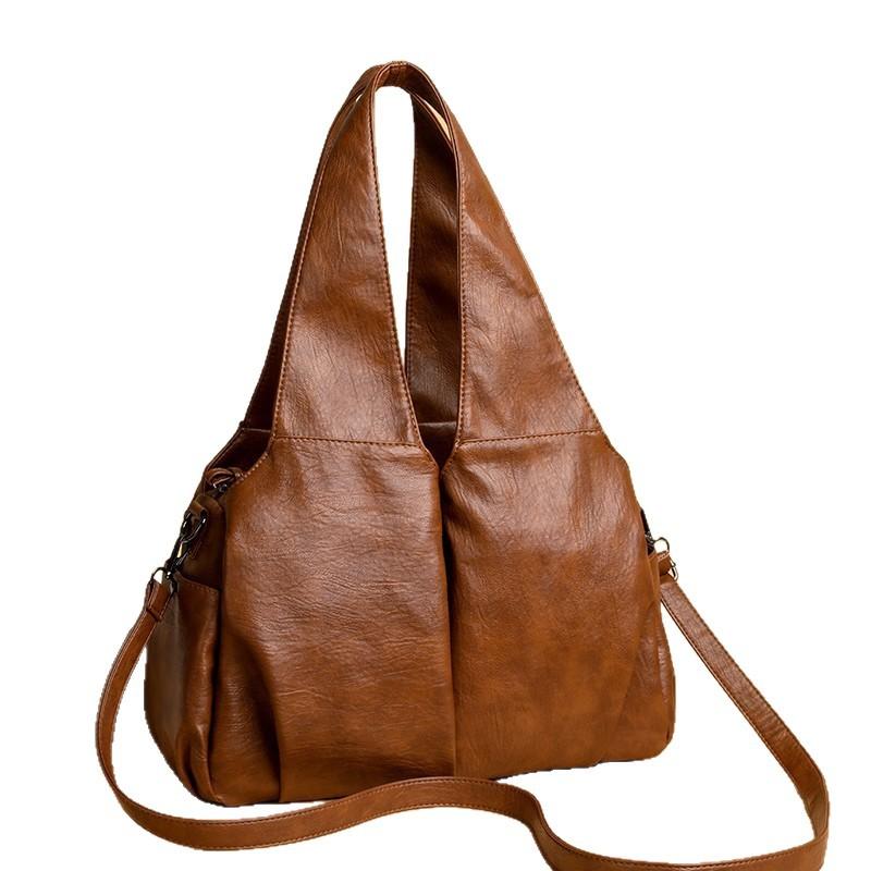 Tote Bag, Retro Soft Leather Casual Single-shoulder Bag, Large Capacity, Simple and Versatile Commuting Casual Bag