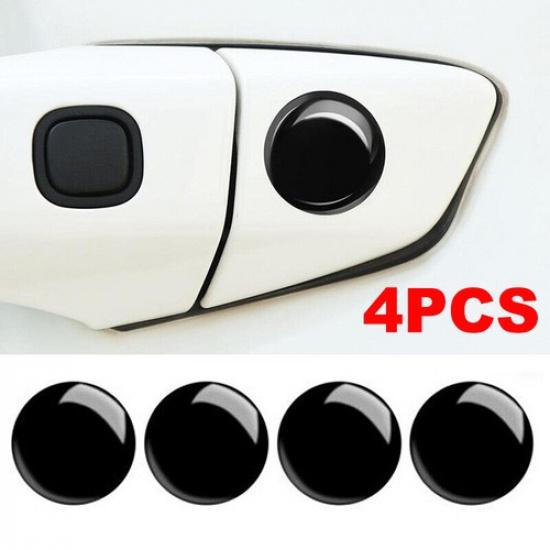 4pcs Black 20mm Car Door Lock Keyhole Protector Stickers Cover Trim Accessories