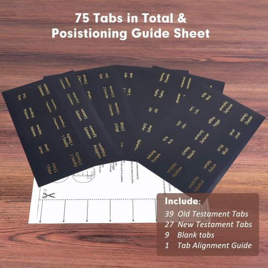 5/6Pcs Personalized Bible Index Tags Set Clear Print Tear-resistant Waterproof Bible Book Tabs Labels Stickers