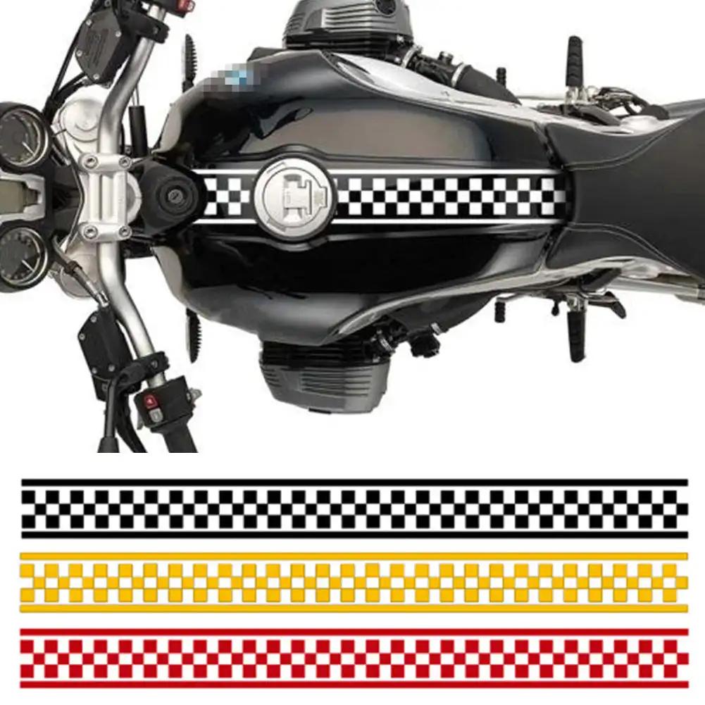 50cm/20inch Motocicletă Dungi Racing Carouri Decalcomanii Rezervor Autocolante Decorative DIY Autocolant Rezervor Combustibil Autocolante Motor Impermeabile