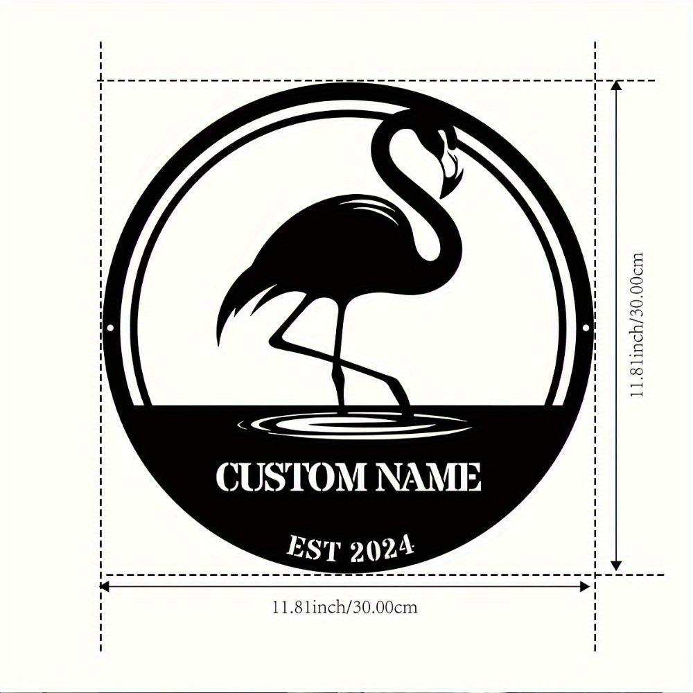 

Metal Flamingo Wall Art Custom Family Name Sign Outdoor Indoor Home Decor TYDZ002973