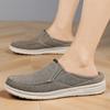 Men Khaki Sandals Slip On Slippers Casual Canvas Shoes Summer Cloth Shoes for Farther Plus Size Lightweight