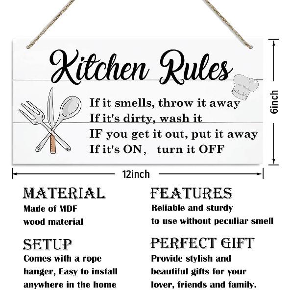 Kitchen Decor Signs, Decorative Wood Hanging Wood Plaque, Farmhouse Kitchen Decorations, Kitchen Art Wall Decor, Rustic Home Wall Decor, New House