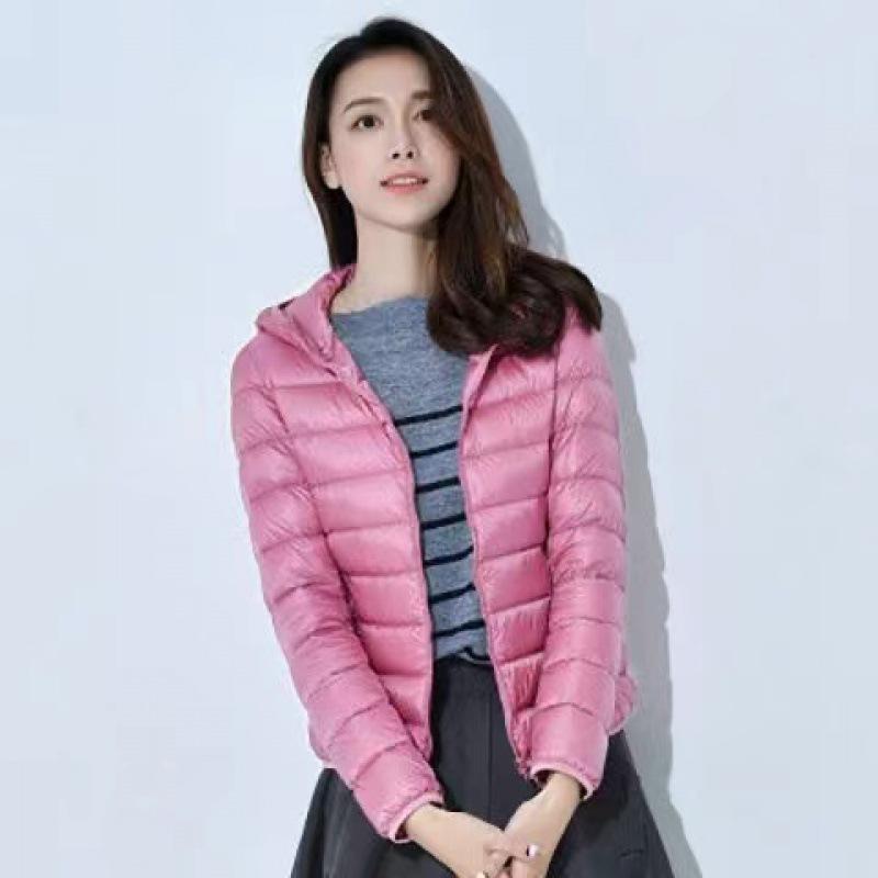 

Hooded Cotton Coat For Women Lightweight Slim Fit Quilted Jacket Female Casual Outerwear With Stand Collar XXXL