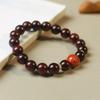 Red Gold Small-Leaf Rosewood & Mother-of-Pearl Zodiac Bracelet for Men and Women
