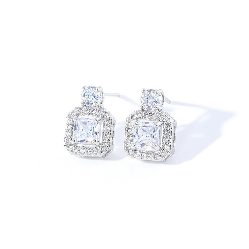 Summer New High Carbon Diamond Earrings with Diamond Encrusted Earrings