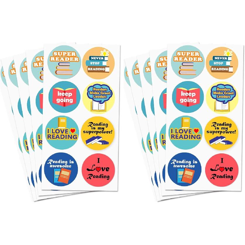 Reading Stickers for Kids,Teacher Reward Labels,Motivational Reading Stickers for Students,Teacher,School,piring Planner Label,1.5 inch 504 Per Pack