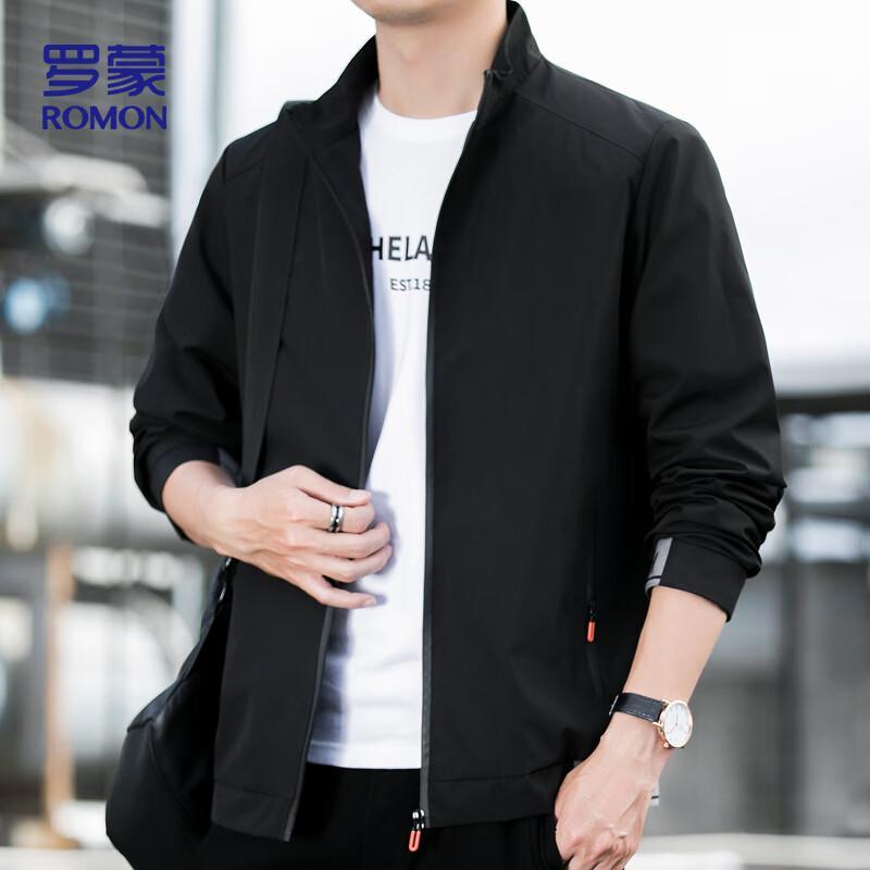 ROMON Men's Stand Collar Business Casual Jacket