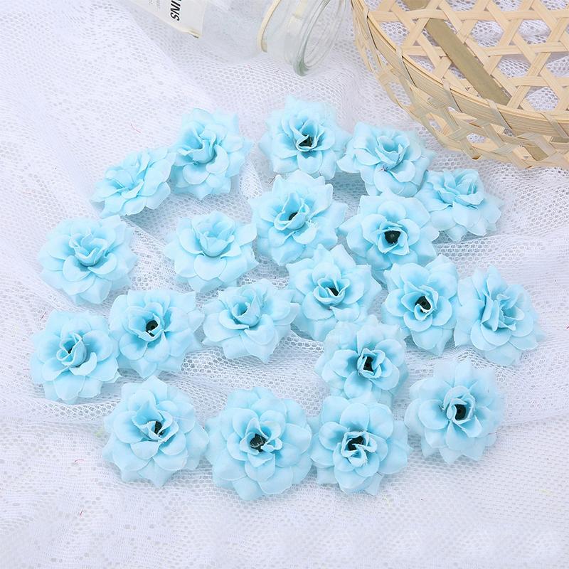 5/10/20Pcs 4.5cm Red Silk Artificial Rose Heads for Home Room Decorations Wedding Decoration DIY Bride Wreath Accessories