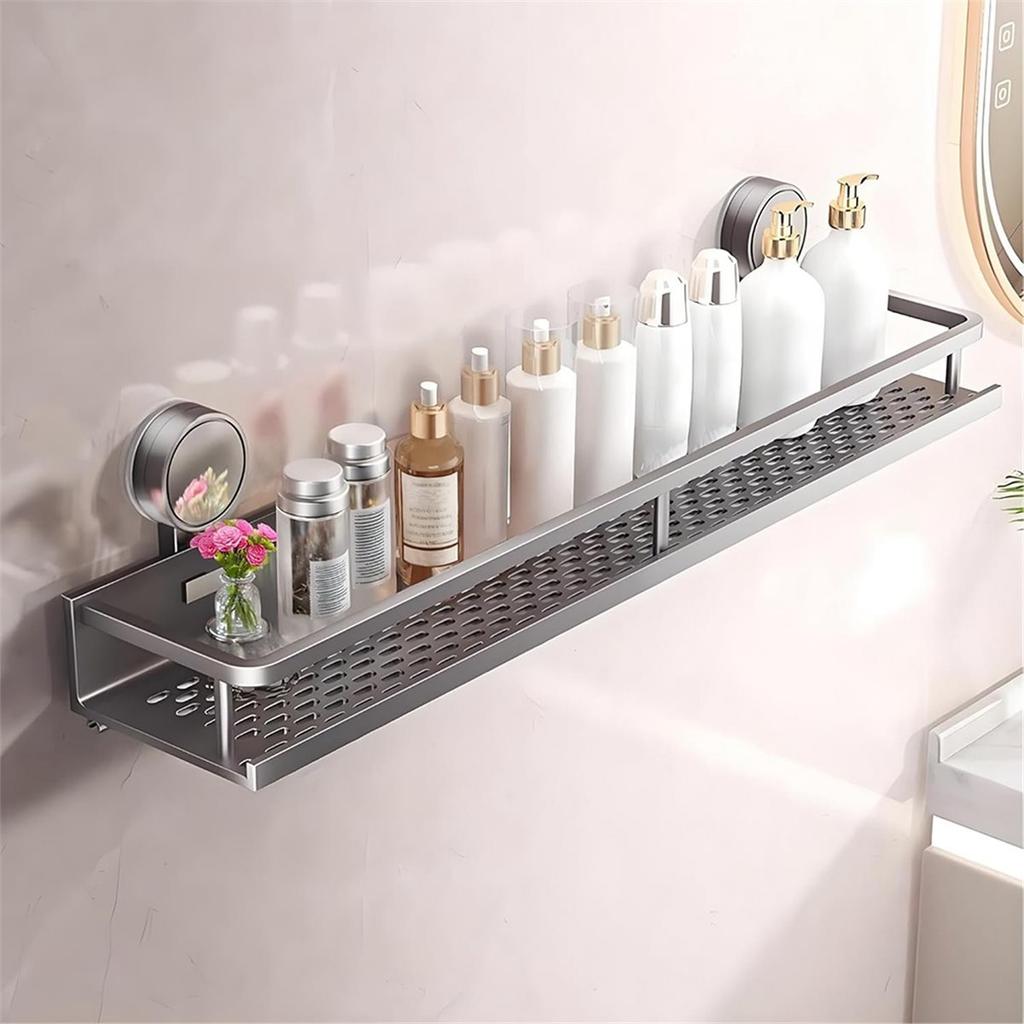 2026 New Suction Cup Storage Rack, Shower Shelves for Inside Shower No Drilling,Large Capacity Removable Bathroom Storage Rack