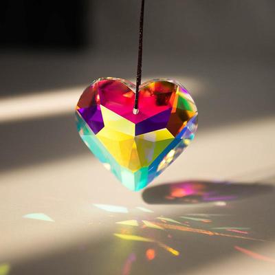 Herzförmiger Siebenfarbiger Kristall-Sonnenfänger und Windspiel – Perfektes Weihnachts- oder Geburtstagsgeschenk