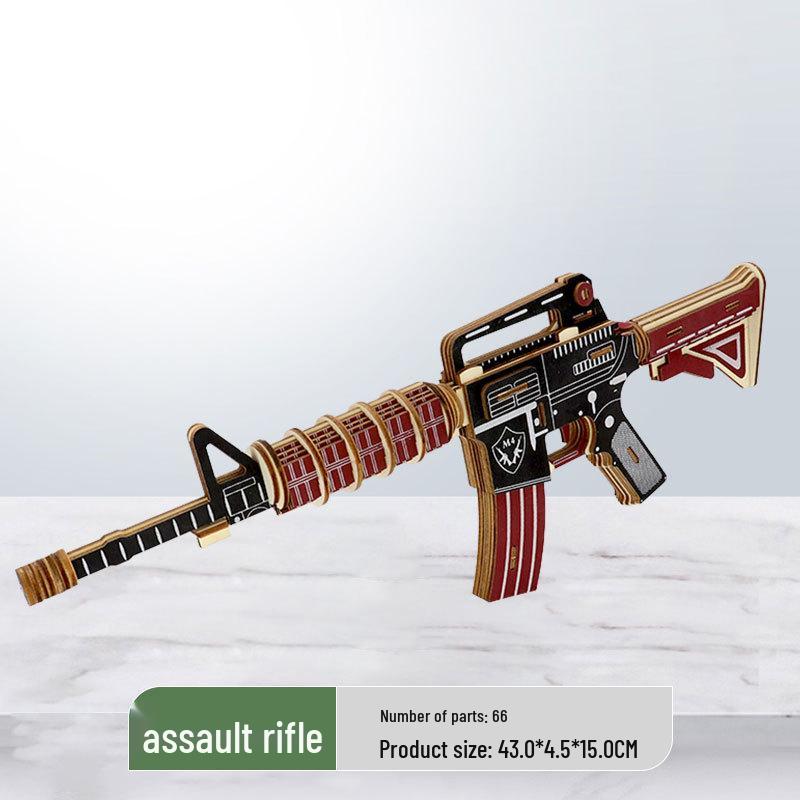 Wooden 3D Military Puzzle Model - Educational DIY Toy for Boys