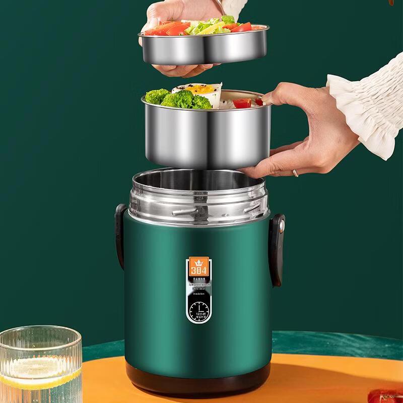 ZISIZ Stainless Steel Double-Layer Insulated Lunch Box