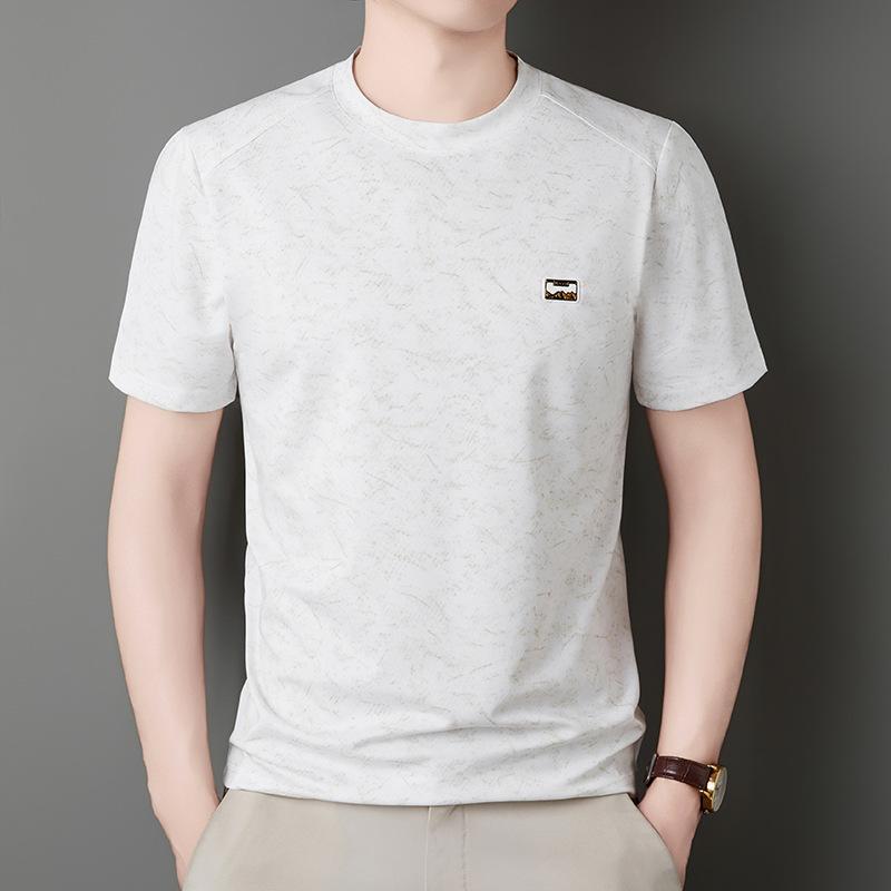 Short Sleeve Printed T-Shirt Summer Men s Crew Neck Breathable Casual Top M