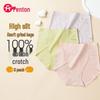 Fenteng Women's Seamless Mid-High Waist Cotton Briefs 3-Pack