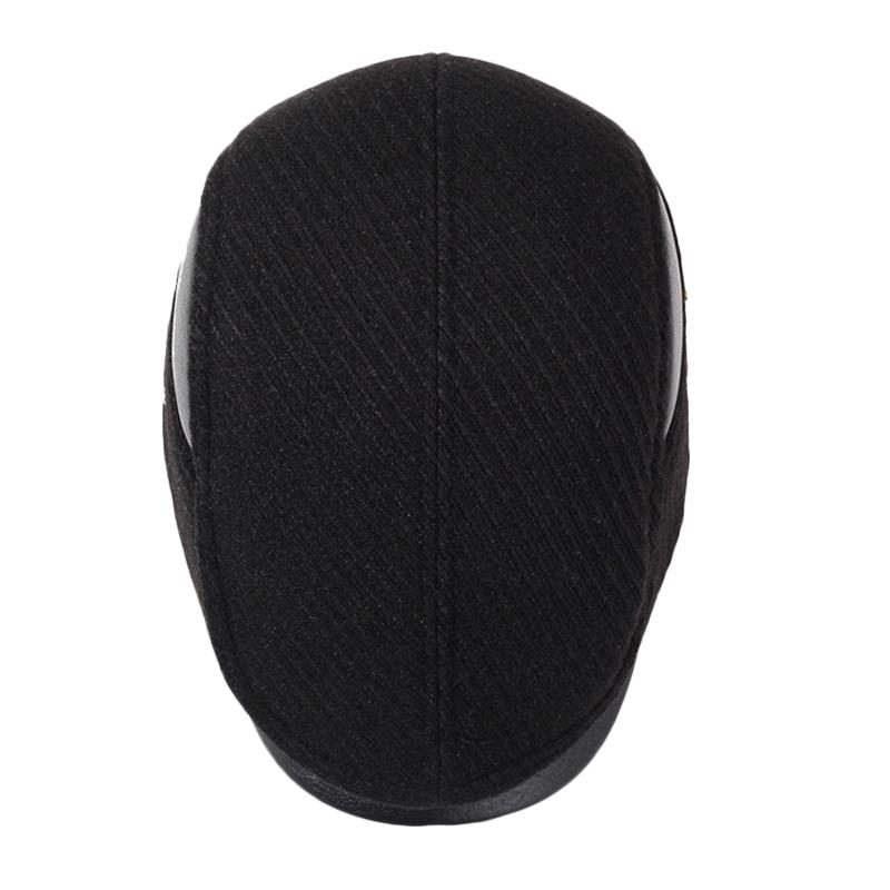 Men's Cap Middle-Aged Winter Outdoor Peaked Cap Cold-Proof Warm Velvet Thick Ear Protection Forward Cap