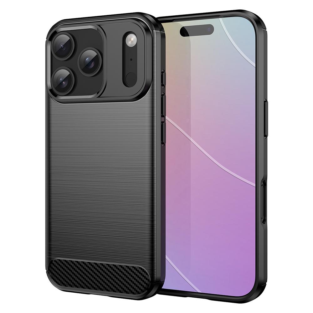 For iPhone 17 Pro Case Carbon Fiber Texture Brushed Protective Phone Cover