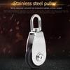 Stainless Steel Shell Dual Bearings Mute Pulley Block Nylon Wheel Groove 360 Degree Rotation