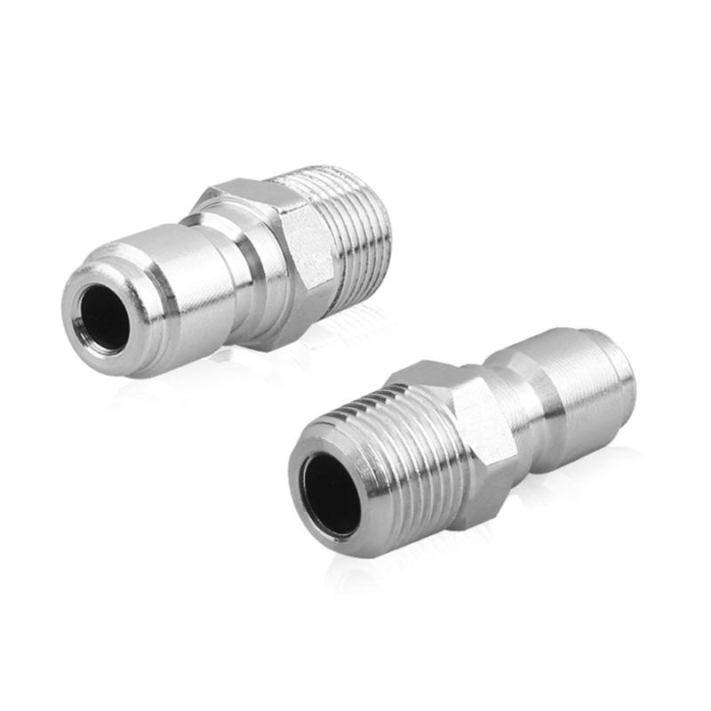 2pcs Pressure Washer Swivel 3/8 Inch NPT Thread High Pressure Washer Fittings 5000PSI Stainless Steel Quick Connector