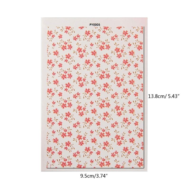 Clay Water Transfer Paper for DIY Clay Earring Jewelry, Floral Clay Transfer Sheet Flower Paper for Pottery Enamel Decal
