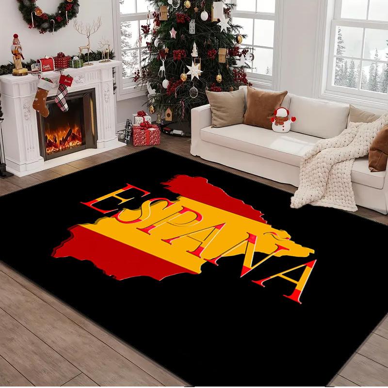 1PC Rug Spain Flag Map Art Carpet, Chair Rug,Area Rug for Office Bedroom Living Rooms Bedroom, Doormat Decor Christmas Fan Gifts