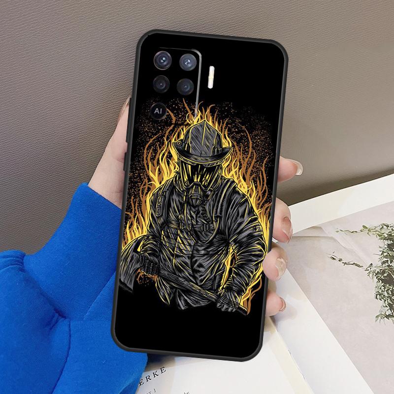 Firefighter Heroes Fireman Cover For OPPO A15 A16 A3S A5S A52 A72 A94 A74 A54 A83 A91 A93 A31 A5 A9 2020 A53 S Case