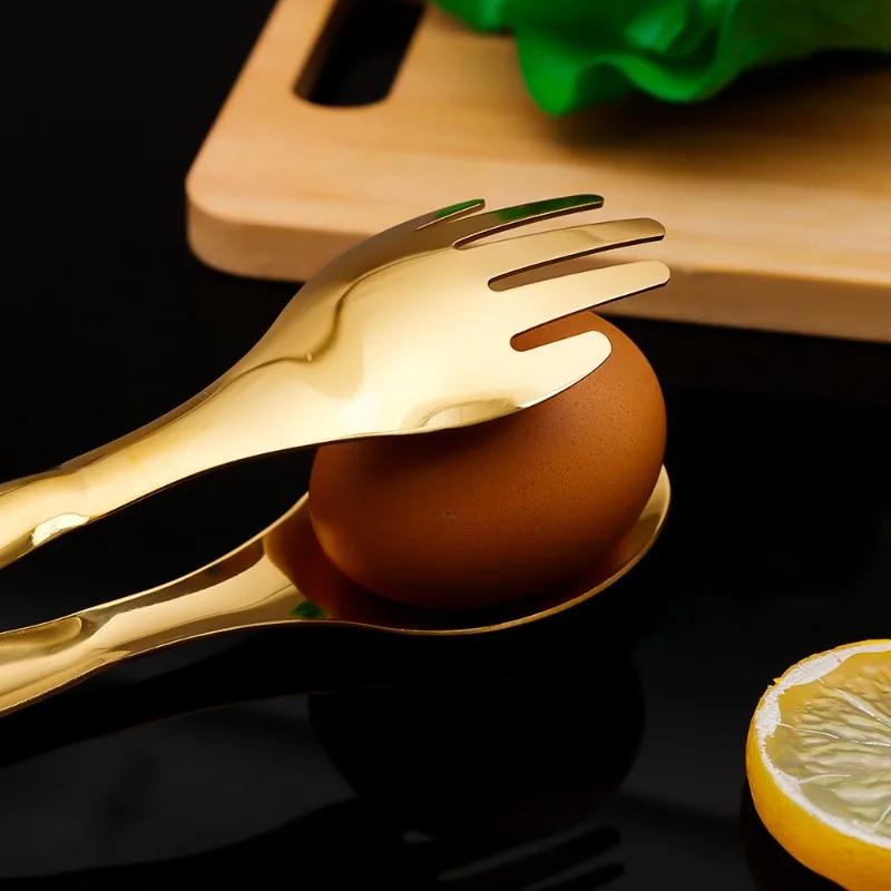 Kitchen Food Tongs Stainless Steel Creative Meat Salad Bread Clips Non Slip BBQ Clips Home Kitchen Cooking Accessories