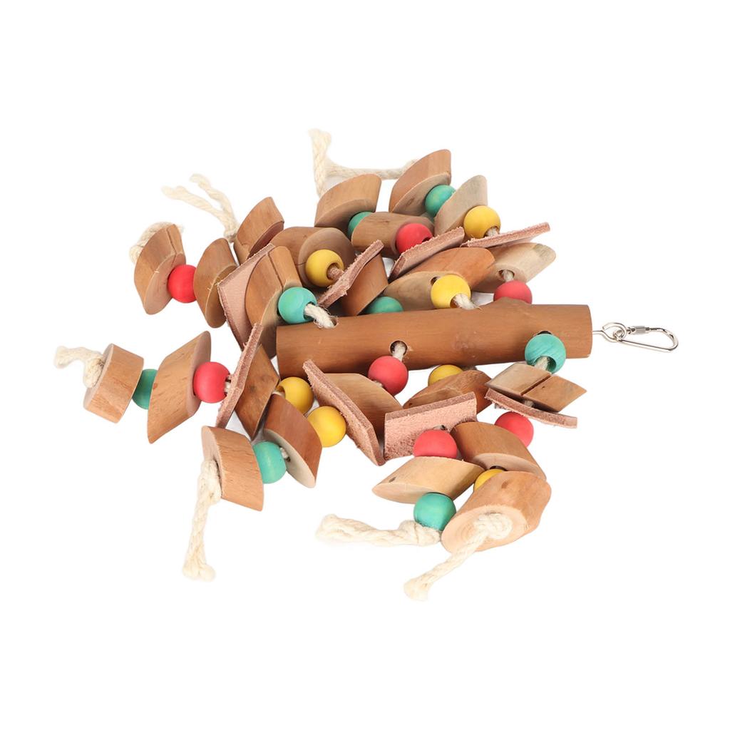 Bird Chew Toy Colorful Beak   Grinding Wood Blocks   Hanging Cage Toy for Small Bird Cockatiel Lovebird Budgie