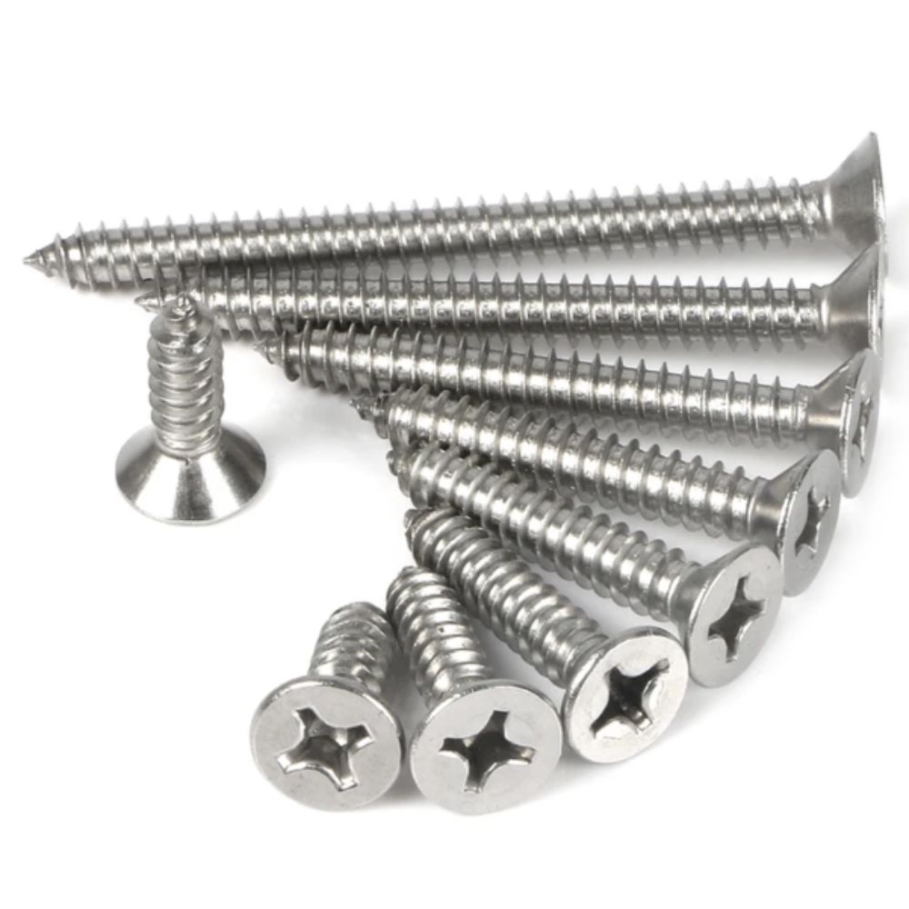 304 Stainless Steel Phillips Screws Cross Phillips Wood Screws Flat Head Screws Furniture Assembly