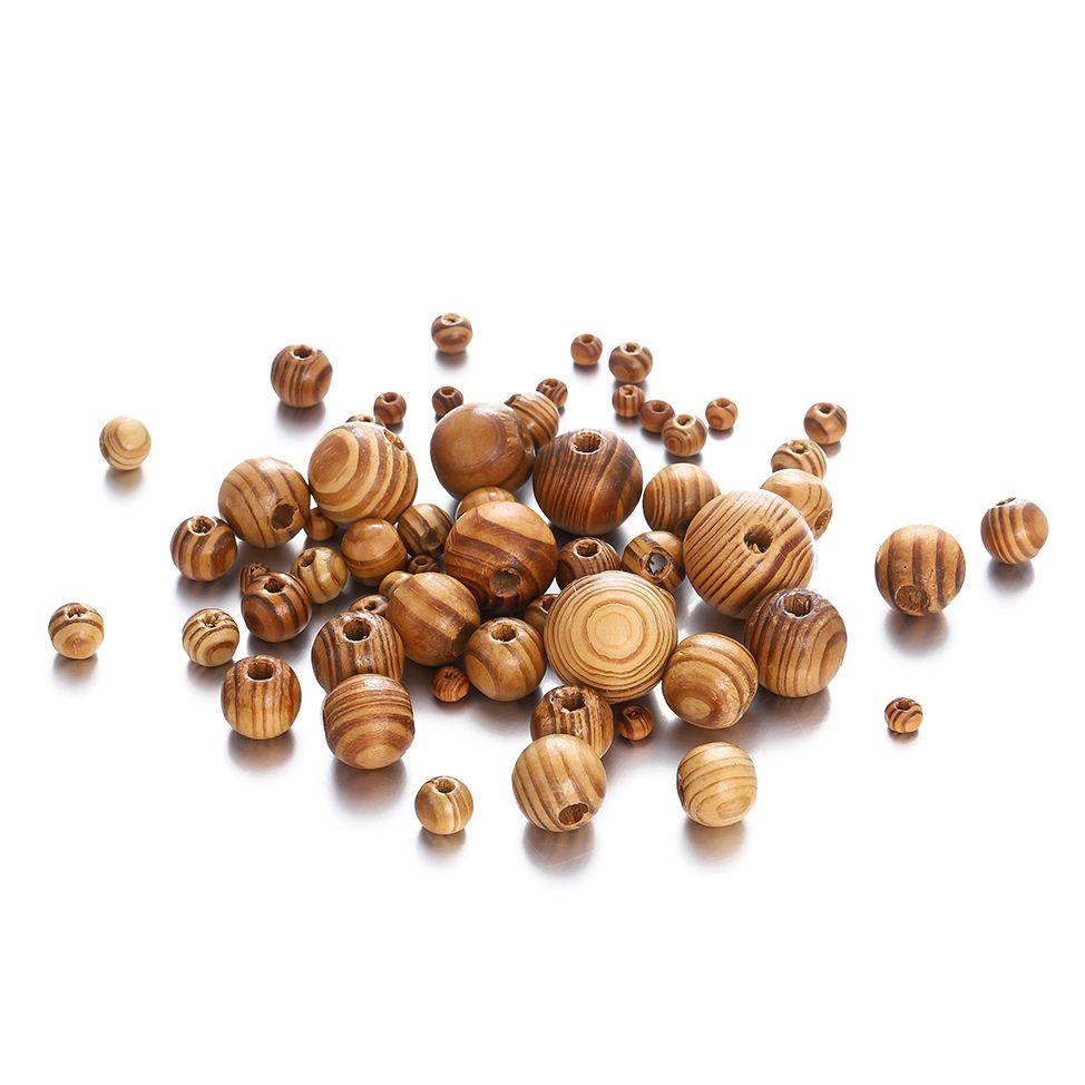 5-100Pcs 6-23mm Natural Wooden Beads Round Loose Spacer Maple Beads for DIY Necklace Bracelet Jewelry Making Accessories