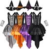 Purple & Orange Strappy Mesh Witch Costume - Sexy Halloween Cosplay