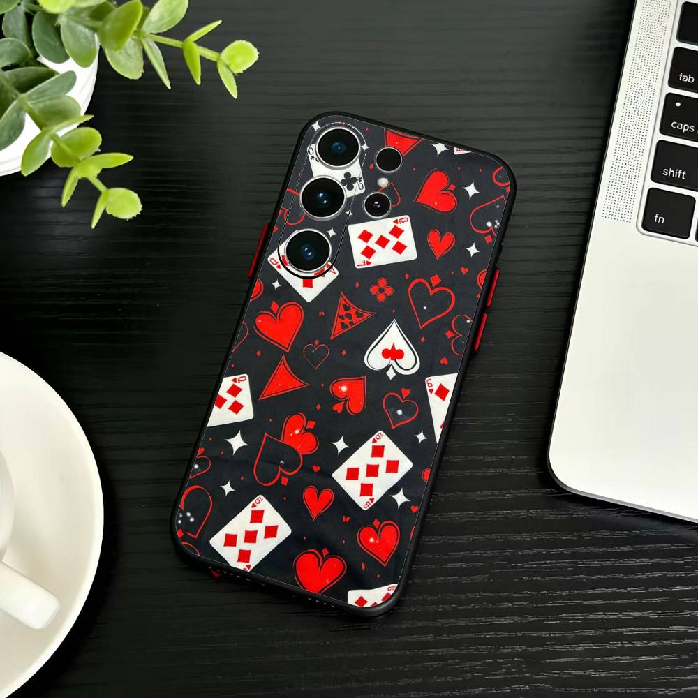 Gothic Dark Sweetheart Phone Case For Samsung S26,S25,S24,S23,S22,S21,S20,Ultra,Plus,FE Black Soft Cover