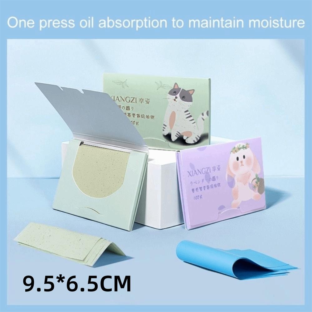 100PCS Natural Green Tea Oil Absorbing Paper Facial Anti-Grease Paper Facial Absorbent Paper