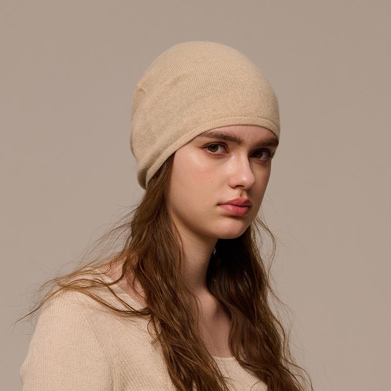 Custom Winter Cashmere Beanie Hats Knitting Plain Color Women Luxury Fashion Cute Warm Knit High Quality 7jt C190054 23.5*25cm