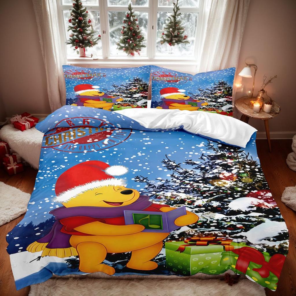 Cartoon Pooh Bear and Eeyore Bedding Set, Winnie Pooh Duvet Cover Set Comforter Bedding Sets Bed Set Home Decor Bedding Sets
