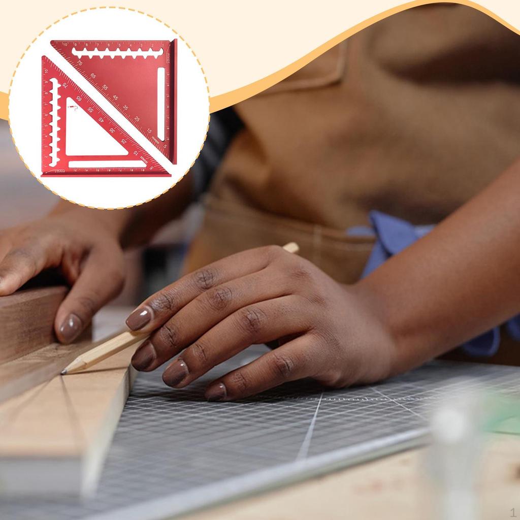 Escuadra de triángulo de 45/90 grados, escuadra de carpintero, profesional, resistente al desgaste, calibre de medición para bricolaje