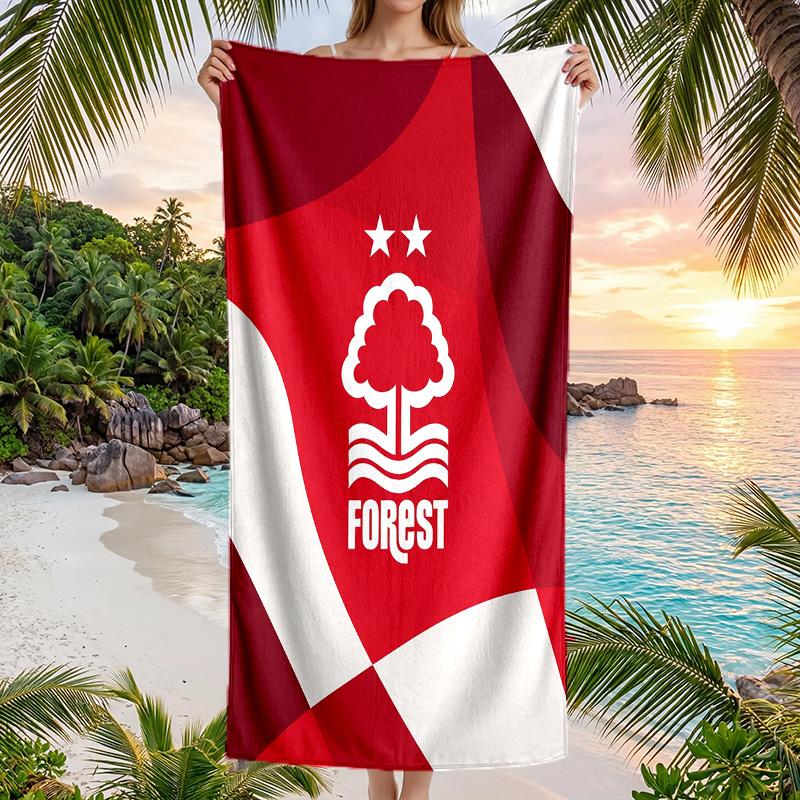 Asciugamano da Spiaggia Calcio Nottingham Forest Morbido Microfibra Asciugamano Estivo Asciugatura Rapida Assorbente per Spiaggia Piscina Viaggio