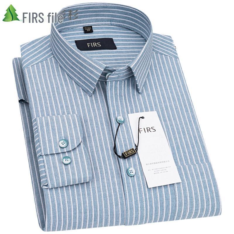 Мужская рубашка FIRS с длинным рукавом, в полоску, в стиле business casual 42
